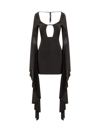 Giuseppe Di Morabito Cut Out Draped Sleeves Mini Dress In Black