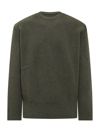 Givenchy Oversize Wool Crew Neck Sweatshirt In Green