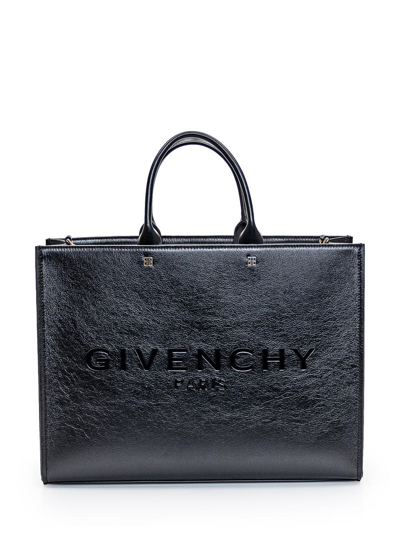 Givenchy Medium G-tote Shopping Bag In Leather In Black