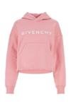 Givenchy Pink Cropped Logo Hoodie In Pink