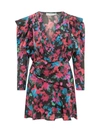 Iro Floral-print V-neck Silk Minidress In Black