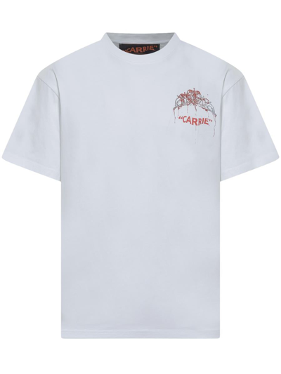 Jw Anderson Men's Carrie Tiara Chest Embroidery T-shirt In White