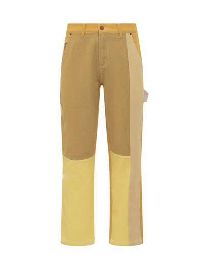 Kidsuper Colorblocked Mustard Denim Jeans In Multicolor
