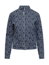 Ludovic De Saint Sernin Monogram-print Denim Jacket In Blue