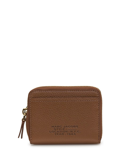 Marc Jacobs The Zip-around 皮质钱包 In Brown