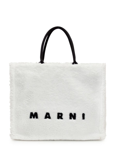 Marni Sponge Shopping Bag In White