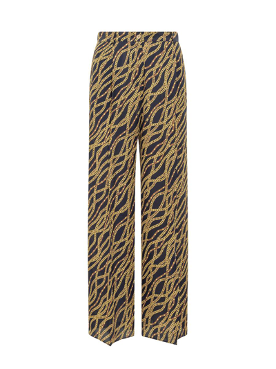 Michael Michael Kors Mid-rise Wide-leg Trousers In Navy Blue