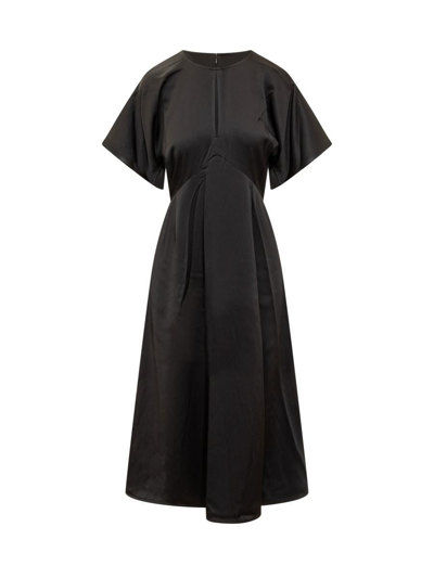 Michael Michael Kors Short Sleeved Zipped Midi Dress In Black