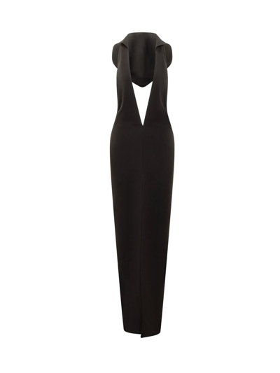 Monot Hooded Gown In Black