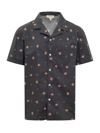 Nick Fouquet Short-sleeved Blue Cotton Shirt In Blue