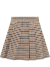 Palm Angels High-waisted Mini Skirt Checked Pattern In Neutral