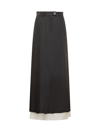 Peter Do Double-layer A-line Maxi Skirt In Black