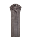 Philosophy Di Lorenzo Serafini Lapel Sleeveless Fur Coat In Grey
