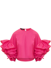 Rochas Pink Sleeve Top Tops Fuchsia In Purple