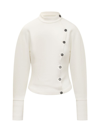 Ferragamo Asymmetrical Buttoned Wool-blend Cardigan In White