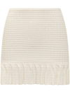 Self-portrait Self Portrait Ladies Cream Sequin Textured Knit Skirt In White