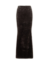 The Andamane Maxi Skirt Silhouette Faux Shearling Texture In Black