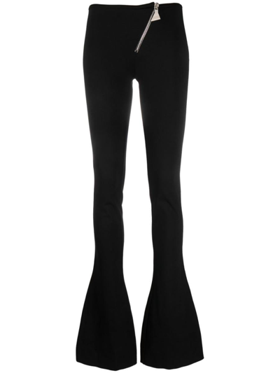 ATTICO THE ATTICO ZIP-EMBELLISHED FLARED TROUSERS