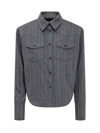 The Mannei Utility Pockets Heringbone Motif Toledo Overshirt In Grey