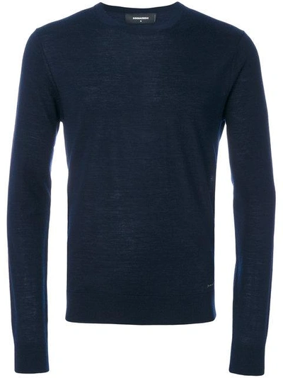 Dsquared2 Round Neck Jumper In Blue