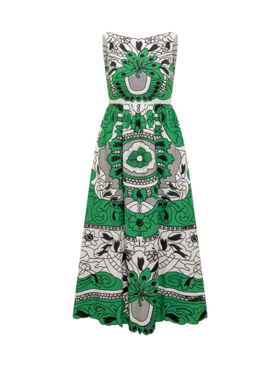 Red Valentino Long Dress In Green