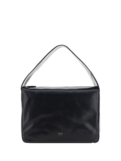 Khaite Elena Leather Shoulder Bag In Black