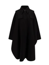 Chloé Hooded Cape Coat Black Size Xs/s 70% Wool, 30% Cashmere, Horn Bubalus Bubalis, Farmed, Coo India