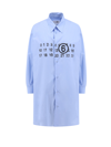 Mm6 Maison Margiela Cotton Poplin Logo Mini Shirt Dress