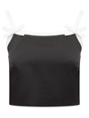 Msgm Black Bow Camisole In Black