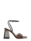 Gianvito Rossi Fume And Black Leather Cosmic Sandals