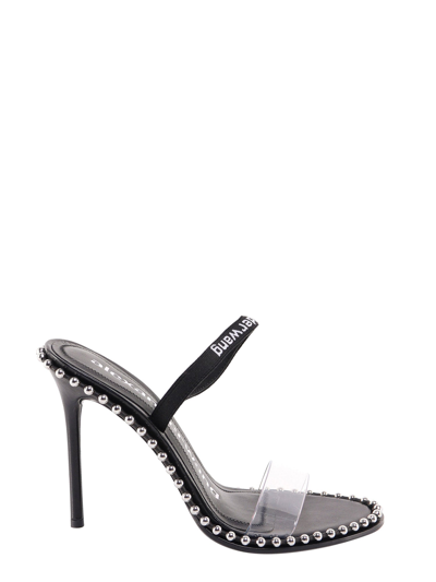 ALEXANDER WANG LEATHER SANDALS WITH METAL DETAILS