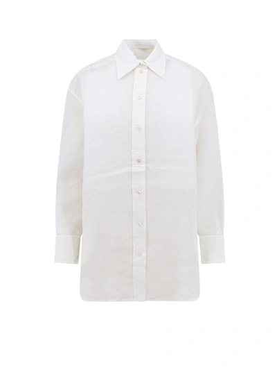 Zimmermann Alight Floral-embroidered Ramie Shirt In White