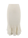 Bottega Veneta Ribbed Pleated Cotton-blend Midi Skirt
