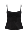 Stella Mccartney Stella Mc Cartney Black Cotton Blend Peplum Top