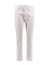 DSQUARED2 STRETCH COTTON TROUSER WITH LEATHER LOGO PATCH