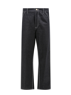 CARHARTT BLACK DENIM TROUSER WITH CONTRASTING STITCHING
