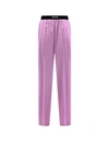 TOM FORD SILK TROUSER WITH VELVET WAISTBAND