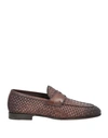 Santoni Man Loafers Dark Brown Size 10.5 Soft Leather