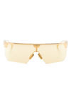 BALMAIN EYEWEAR GOLD-TONE MAJOR RECTANGLE-FRAME SUNGLASSES