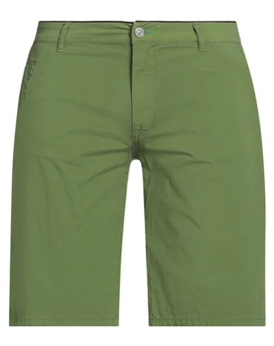Grey Daniele Alessandrini Man Shorts & Bermuda Shorts Green Size 34 Cotton, Elastane