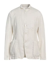 Aspesi Single-breasted Linen Blazer In White