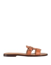 Doucal's Woman Sandals Tan Size 10 Leather In Brown