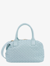 Bottega Veneta Bauletto Medium Intrecciato Top-handle Bag In Blue