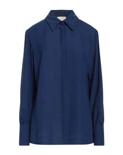 Kate By Laltramoda Woman Shirt Navy Blue Size 10 Polyester In Navy Blue