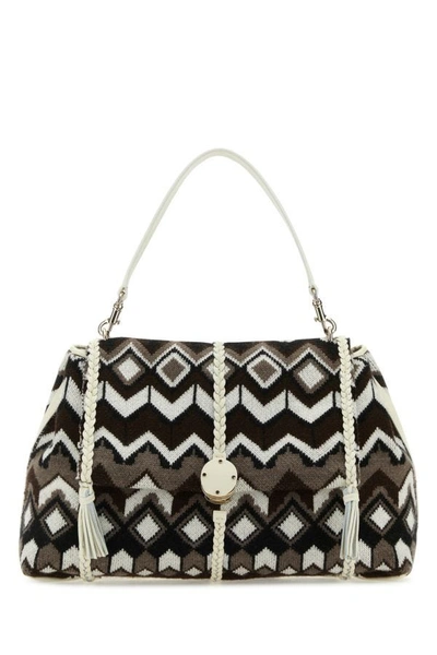 Chloé Chloe Woman Embroidered Wool Large Penelope Shoulder Bag In Multicolor