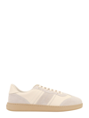 Ferragamo Salvatore  Cream Leather Achille 1' Sneakers Men