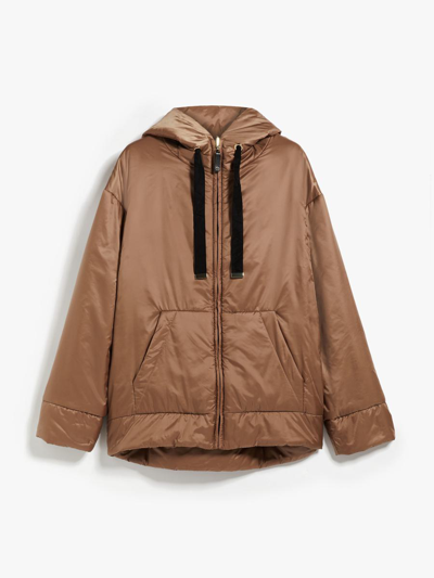 Max Mara The Cube Reversible Parka In Water-repellent Canvas In Camel
