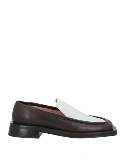 Gia Rhw Gia / Rhw Woman Loafers Dark Brown Size 6 Calfskin In White