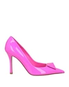 Valentino Garavani Woman Pumps Fuchsia Size 9 Soft Leather In Pink