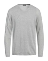 Rossopuro Man Sweater Grey Size 3 Linen, Cotton